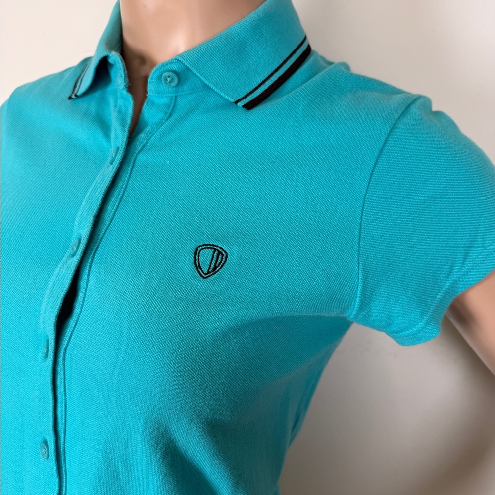 Ben Sherman Turquoise Button Down polo Shirt - Picture 3 of 5